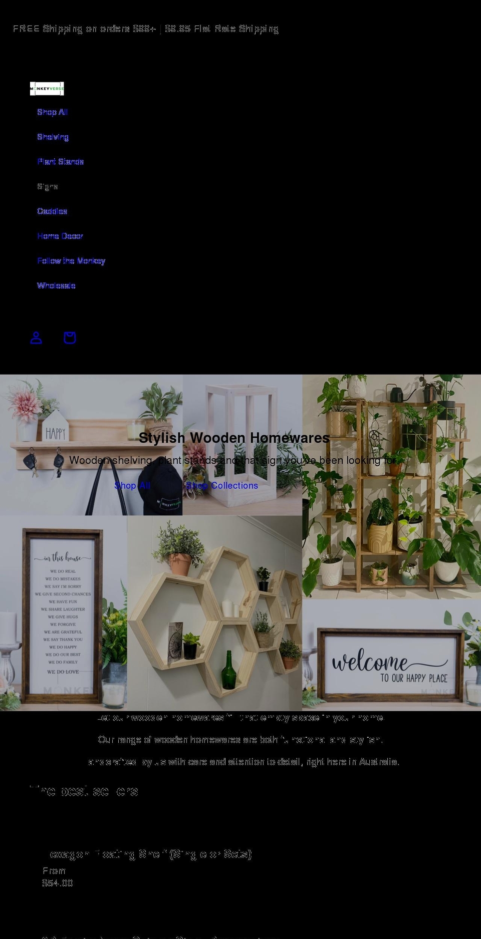 monkeyverse.com.au shopify website screenshot