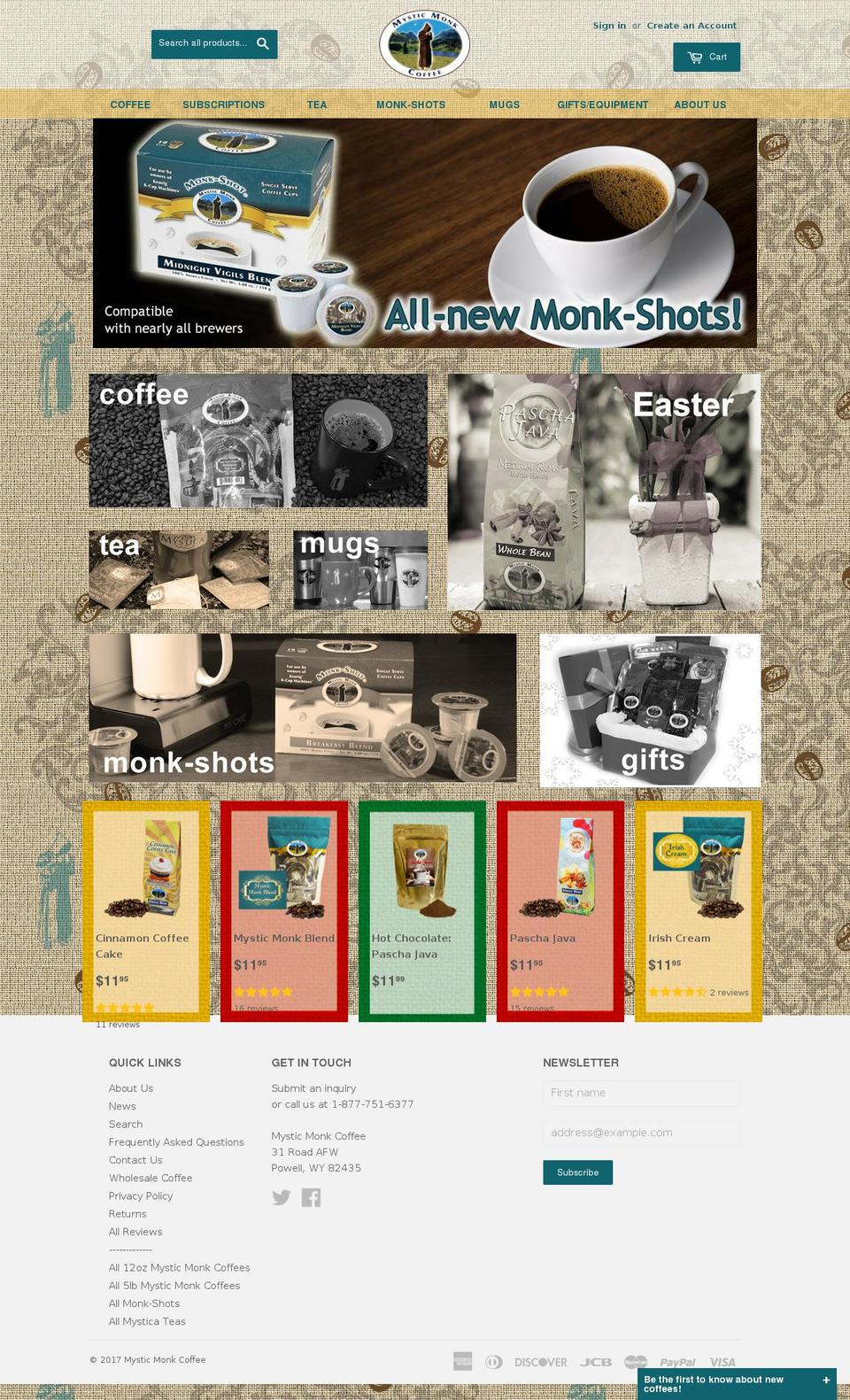 monkgiftsonline.com shopify website screenshot