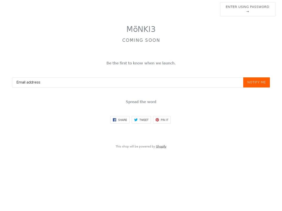 monki3.com — Shopify storefront screenshot