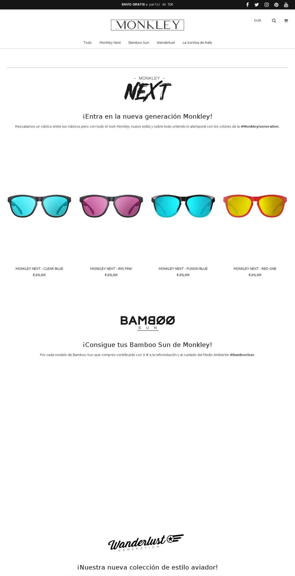 monkleyco.com — Shopify storefront screenshot