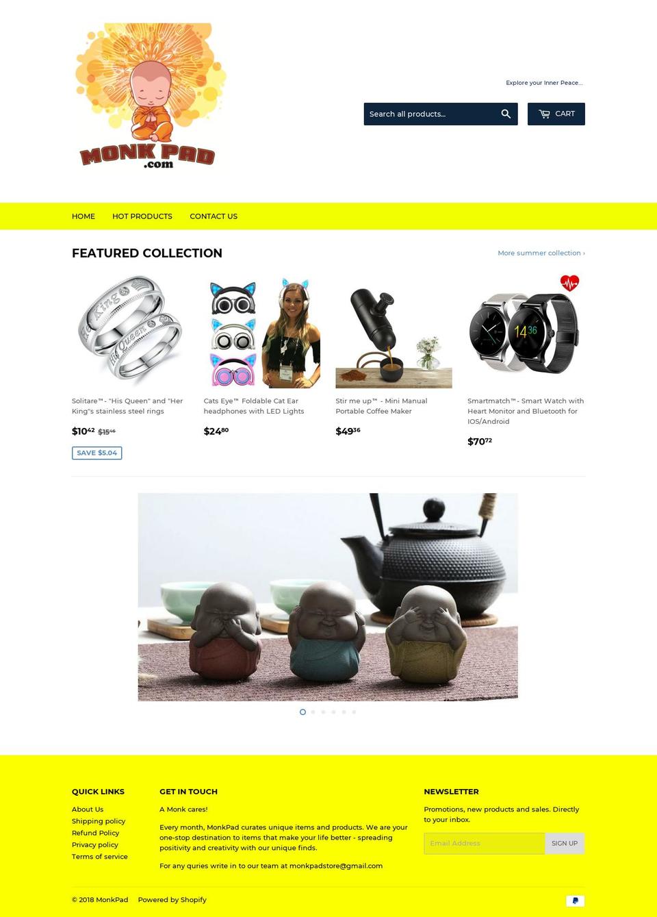monkpad.com — Shopify storefront screenshot