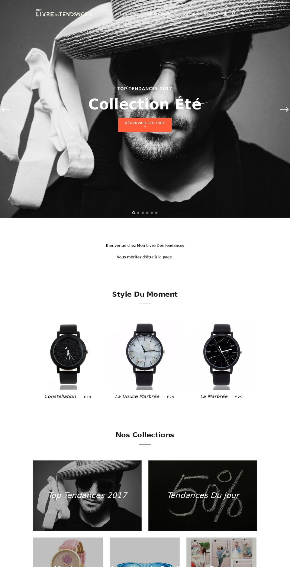 monlivredestendances.com — Shopify storefront screenshot