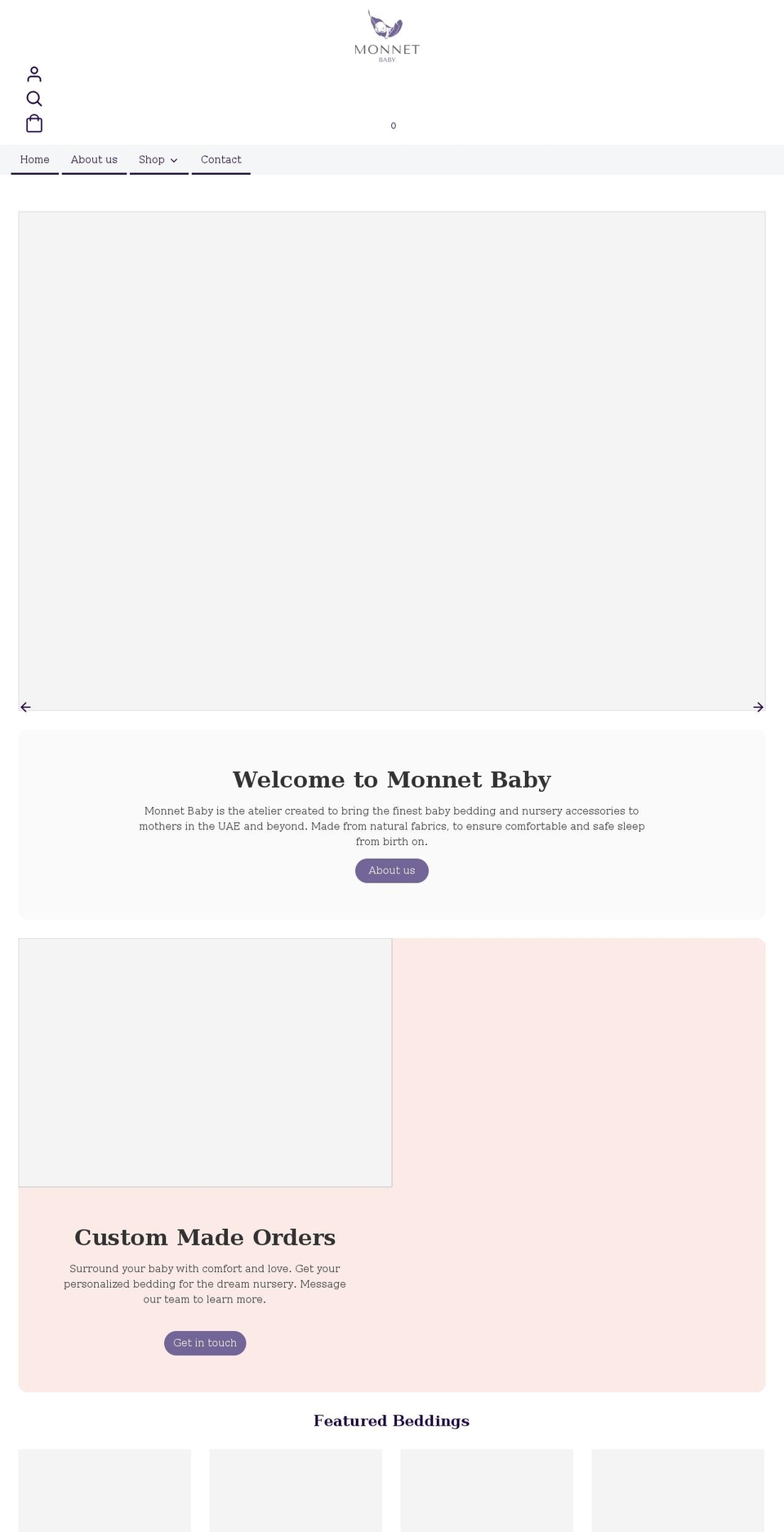 monnetbaby.com shopify website screenshot