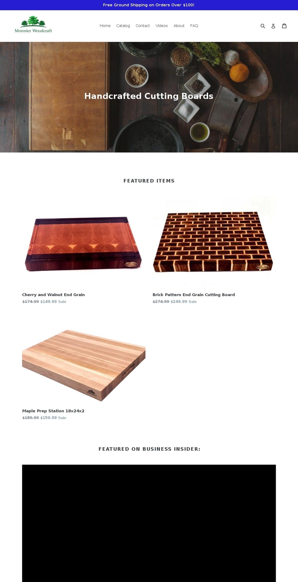 monnierwoodcraft.com shopify website screenshot