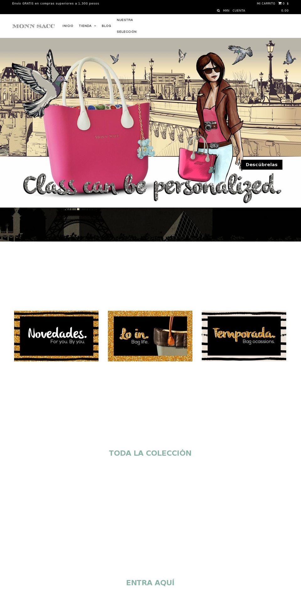 monnsacc.com — Shopify storefront screenshot
