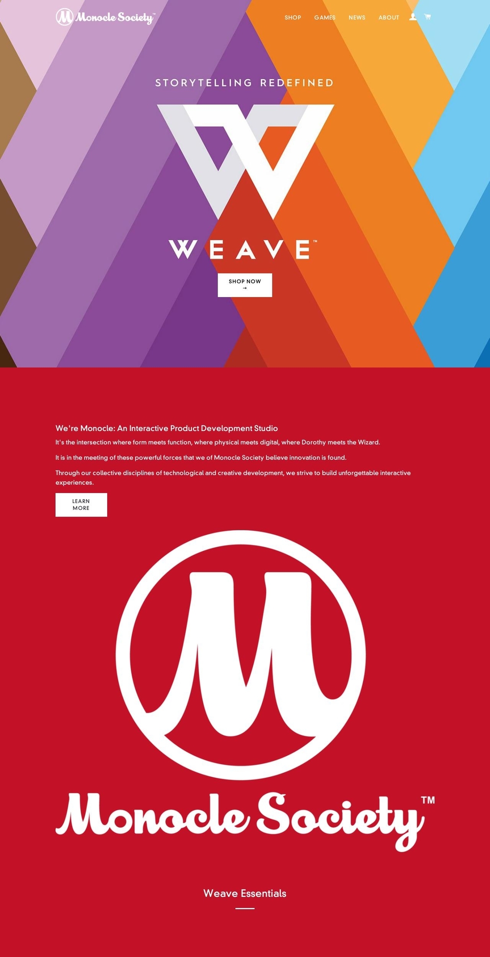 monoclesociety.com — Shopify storefront screenshot