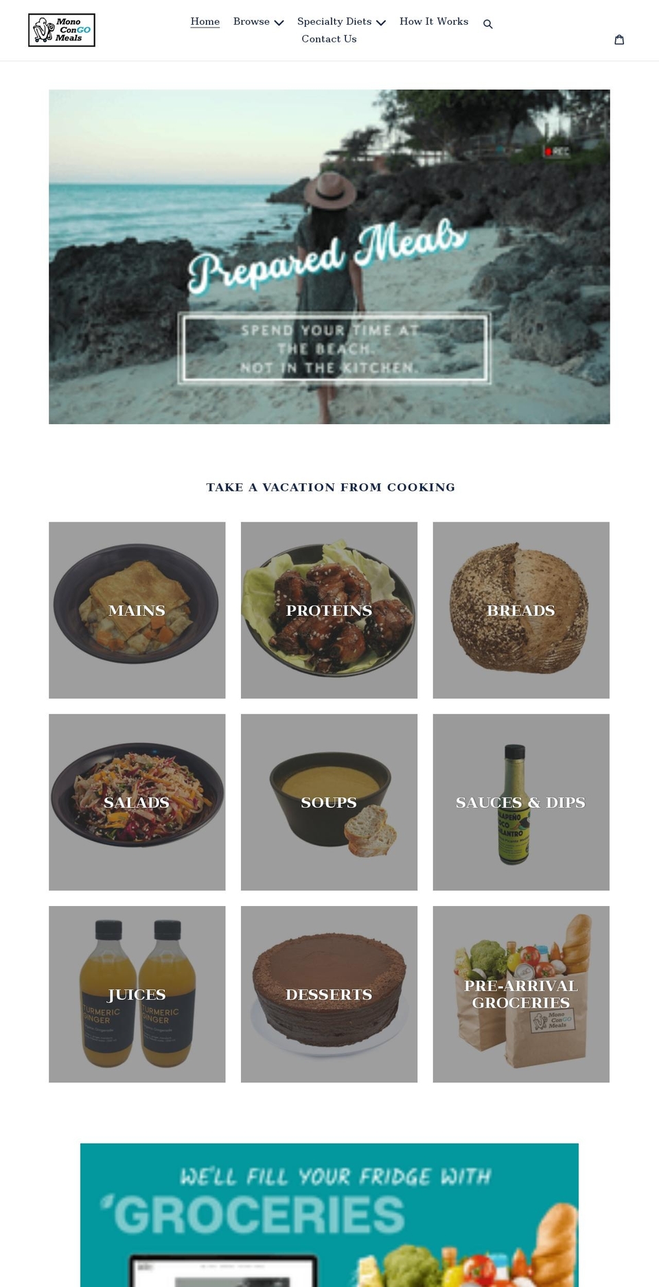 monocongomeals.com shopify website screenshot