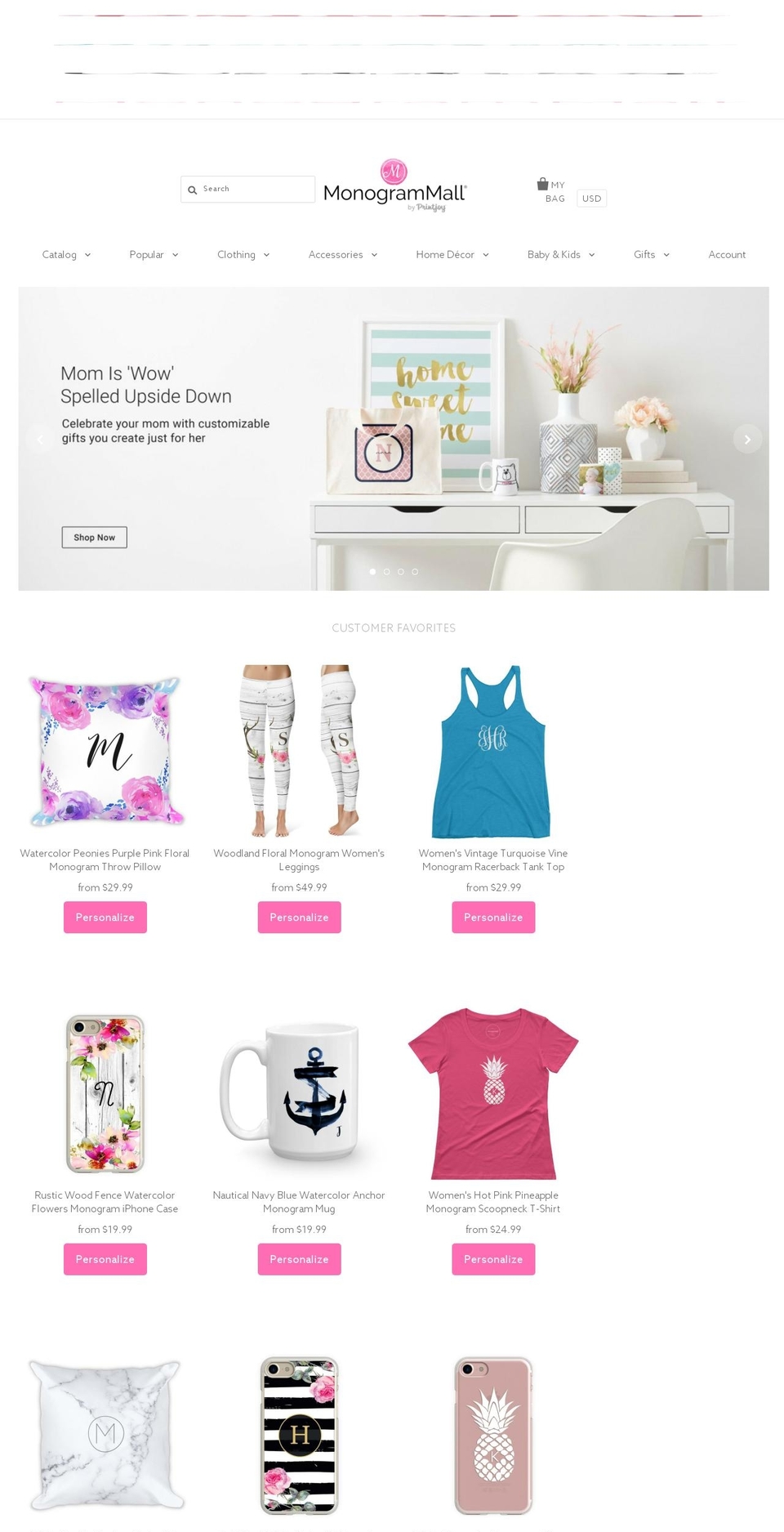 monogram-mall.com shopify website screenshot
