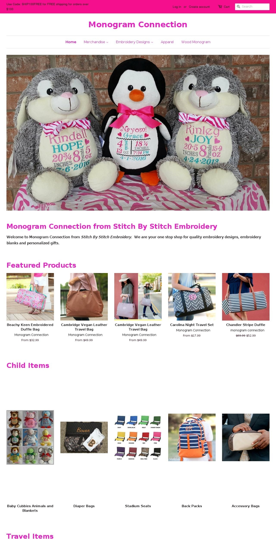 monogramconnection.com shopify website screenshot