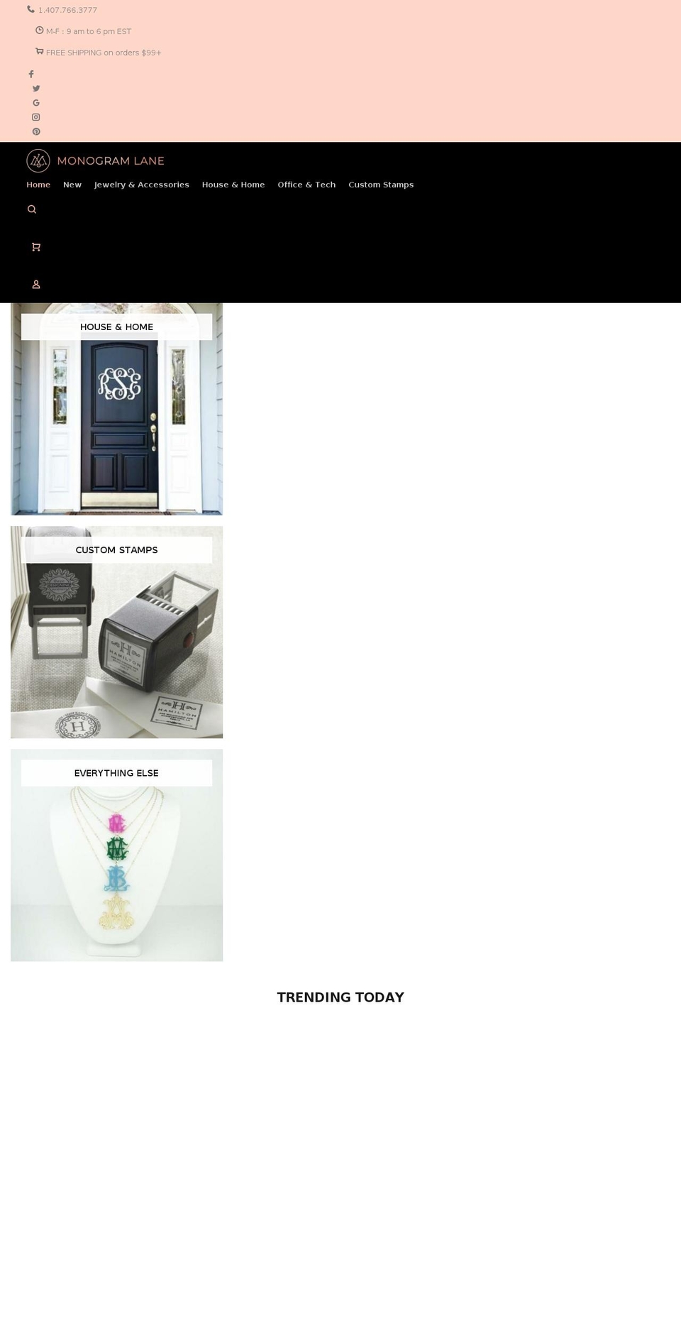 monogramlane.com shopify website screenshot