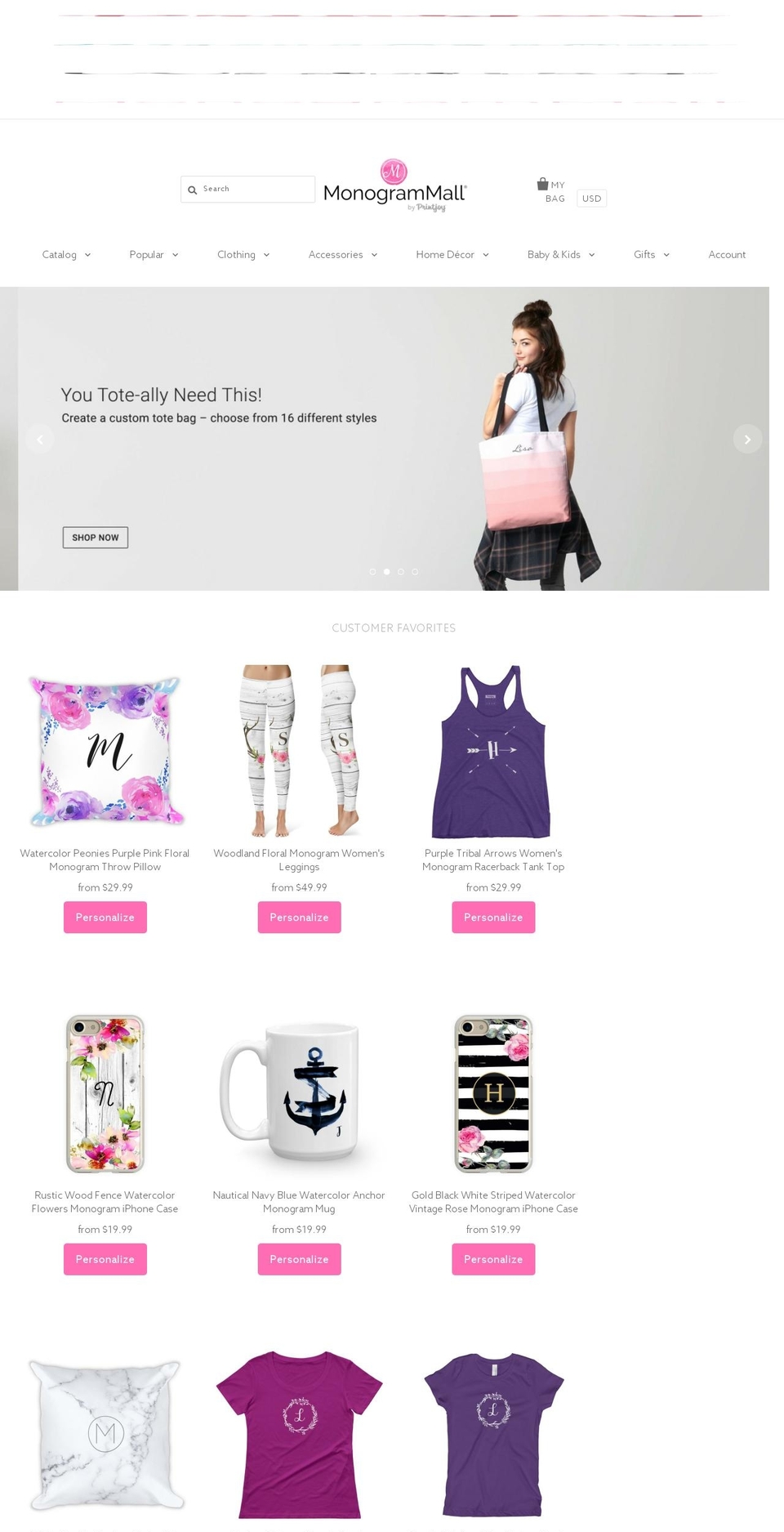 monogrammall.com shopify website screenshot