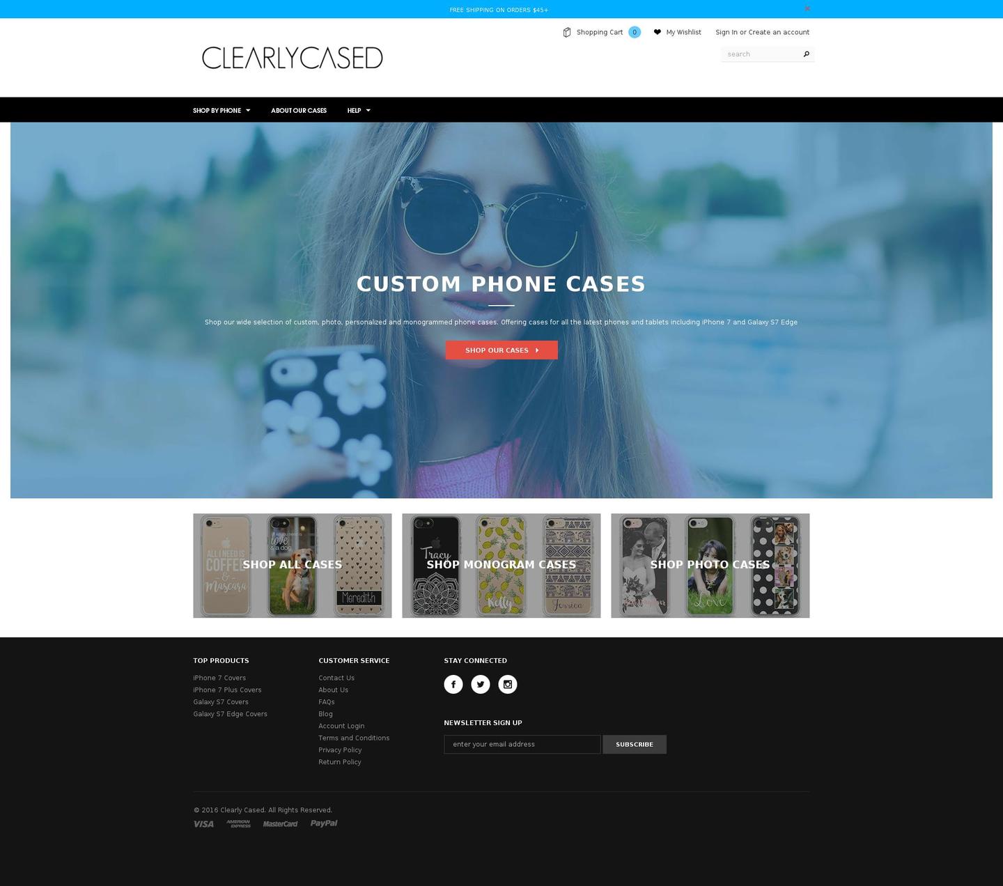 monogrammedcase.com shopify website screenshot