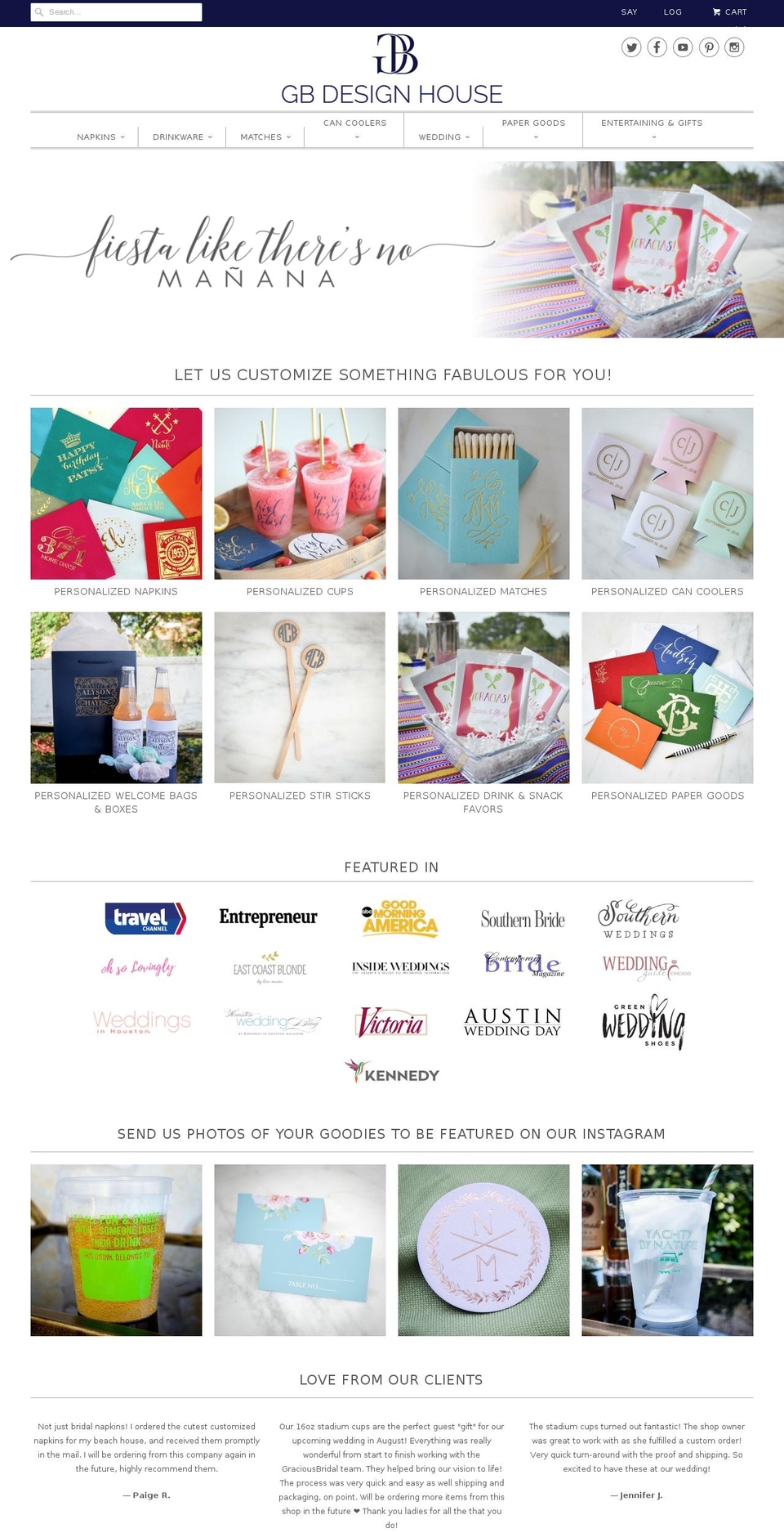 monogrammedwedding.com — Shopify storefront screenshot