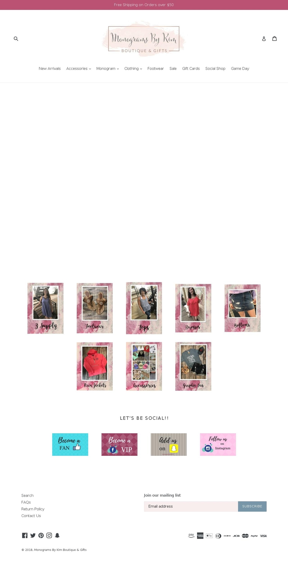 monogramsbykim.com — Shopify storefront screenshot