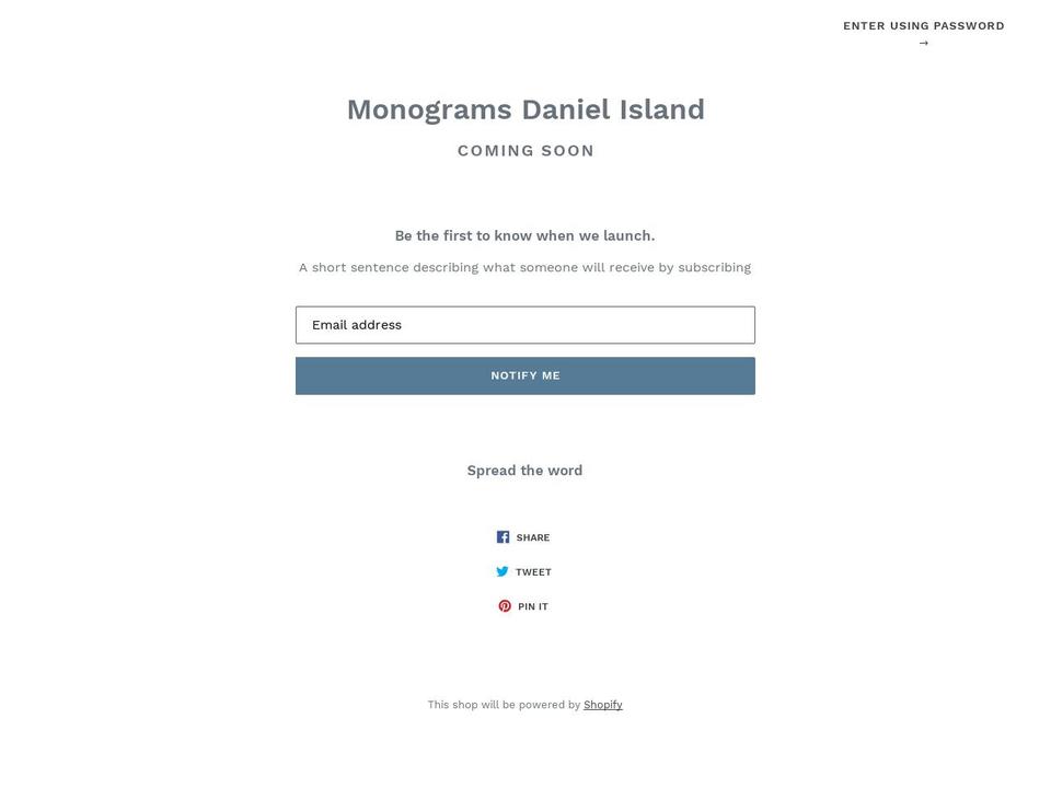 monogramsdanielisland.com — Shopify storefront screenshot