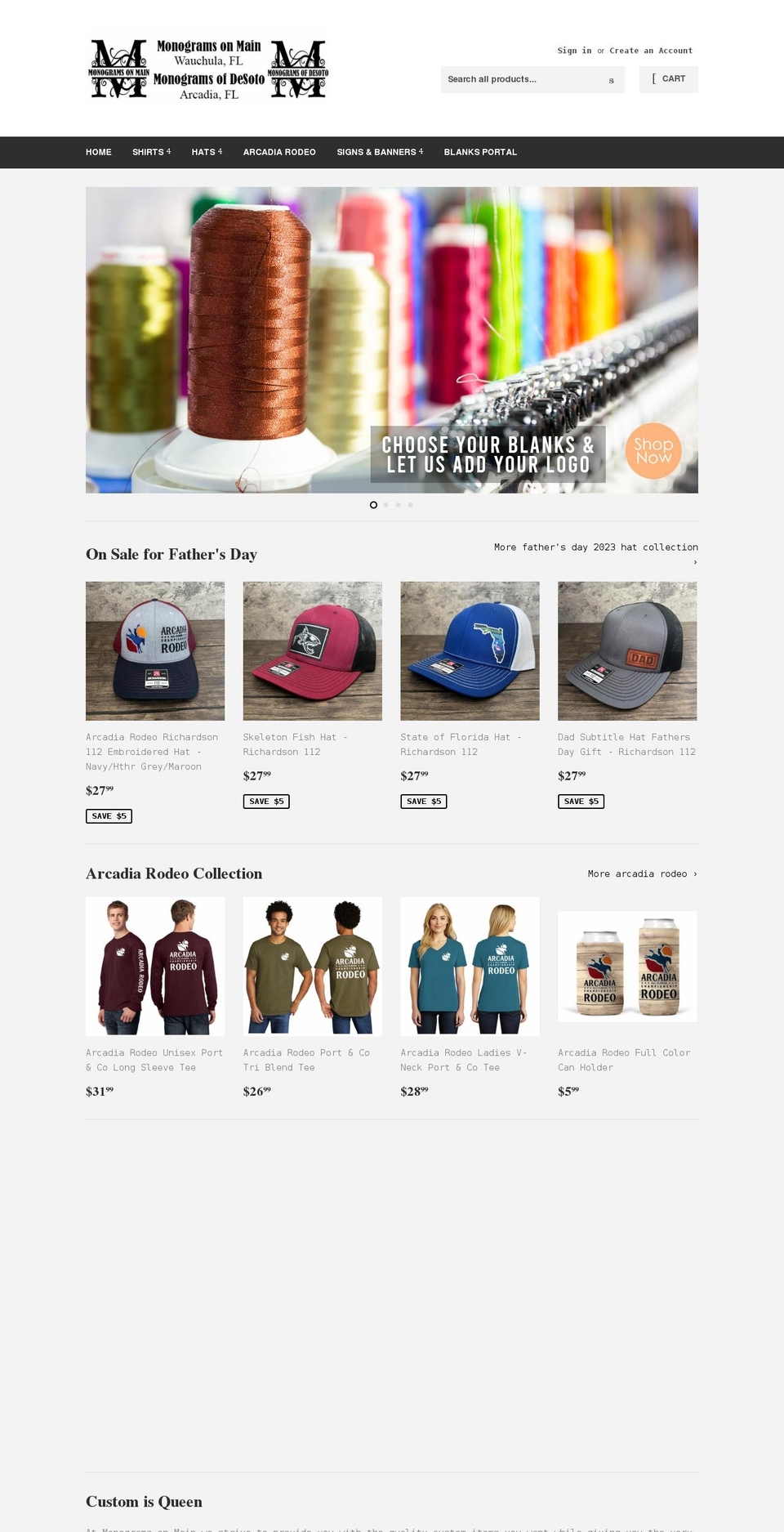 monogramsonmain.com shopify website screenshot