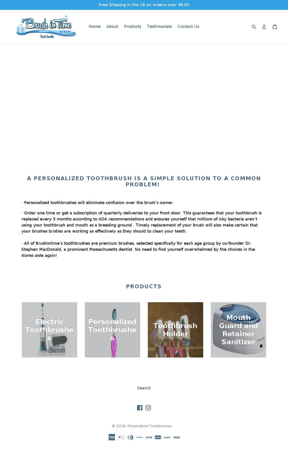 monogramtoothbrush.com — Shopify storefront screenshot