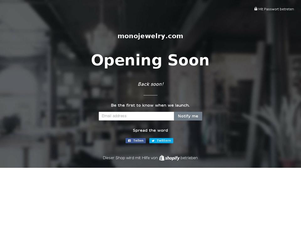 monojewelry.com shopify website screenshot