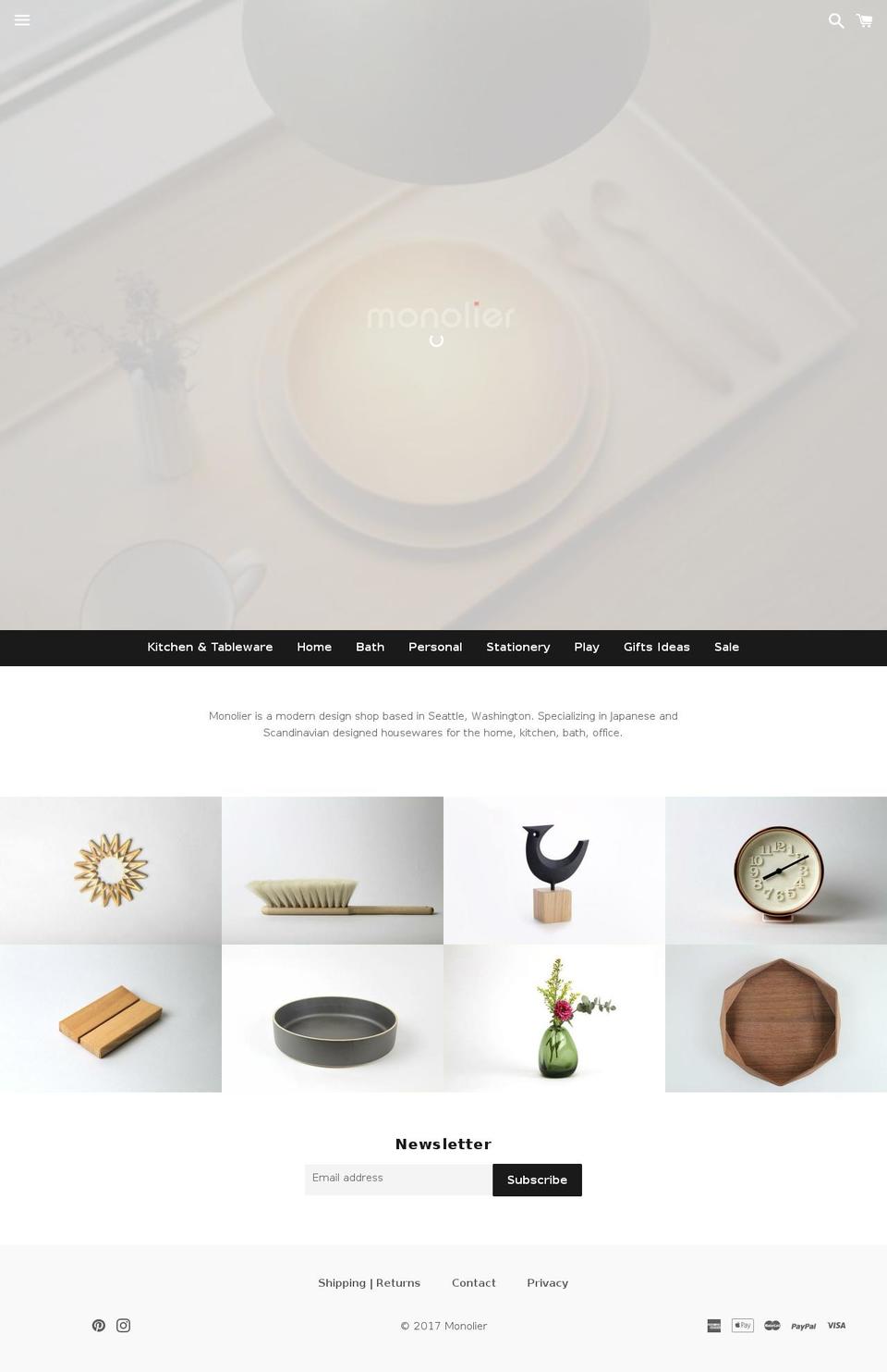 monolier.com shopify website screenshot