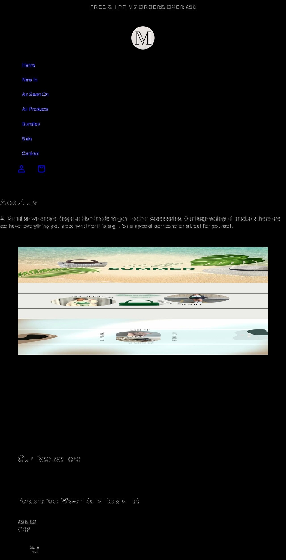 monolise.co.uk shopify website screenshot