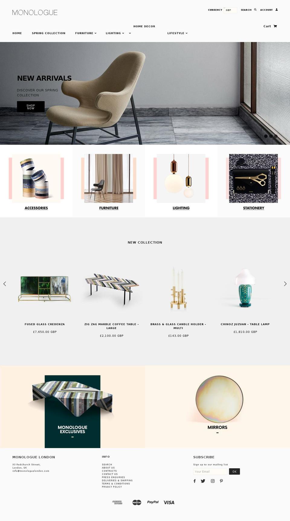 monologuelondon.com shopify website screenshot