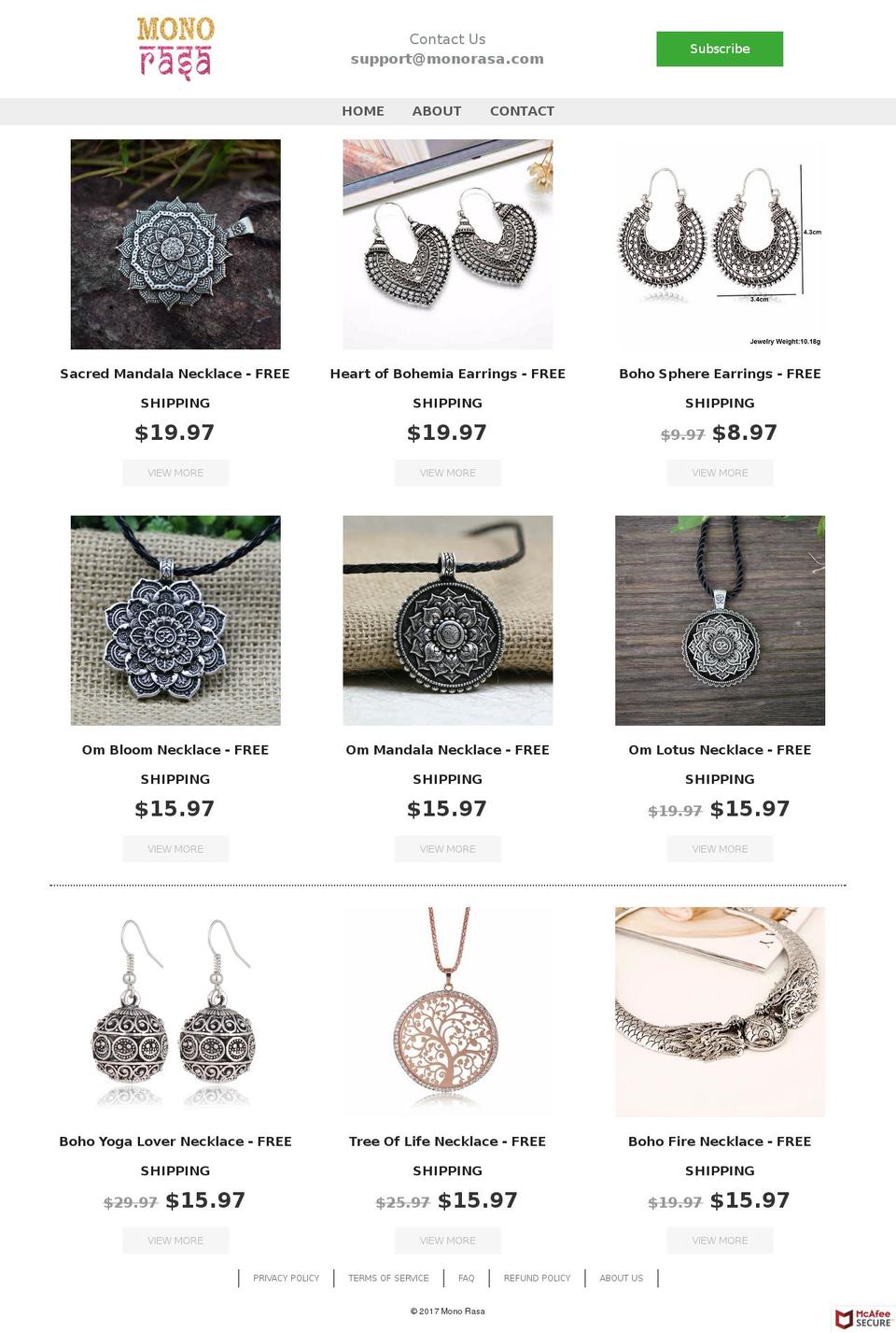 monorasa.com — Shopify storefront screenshot