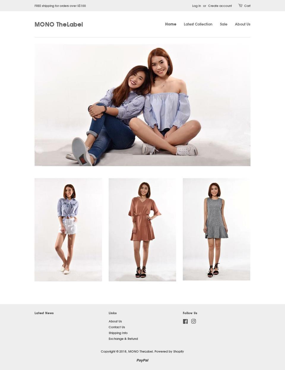 monothelabel.com shopify website screenshot