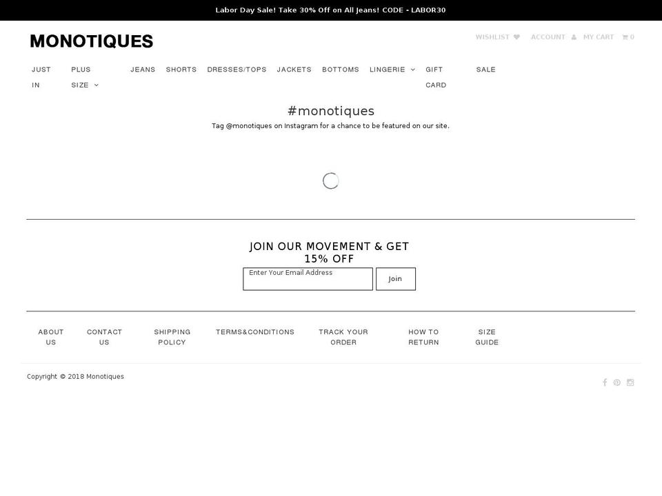 monotiques.com — Shopify storefront screenshot