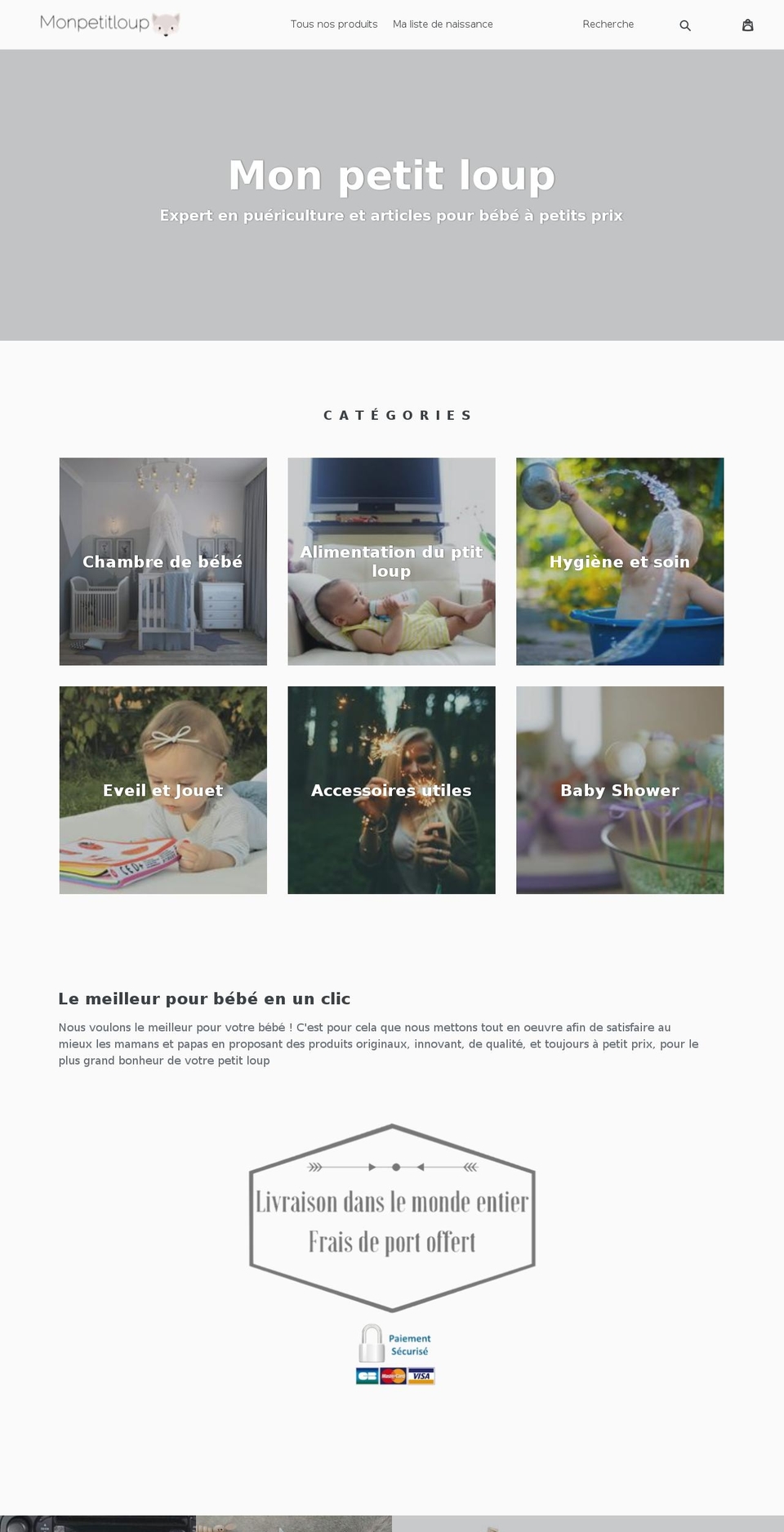 monpetitloup.fr shopify website screenshot