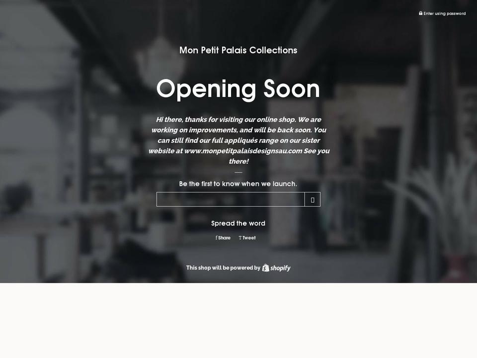 monpetitpalaiscollectionsau.com — Shopify storefront screenshot