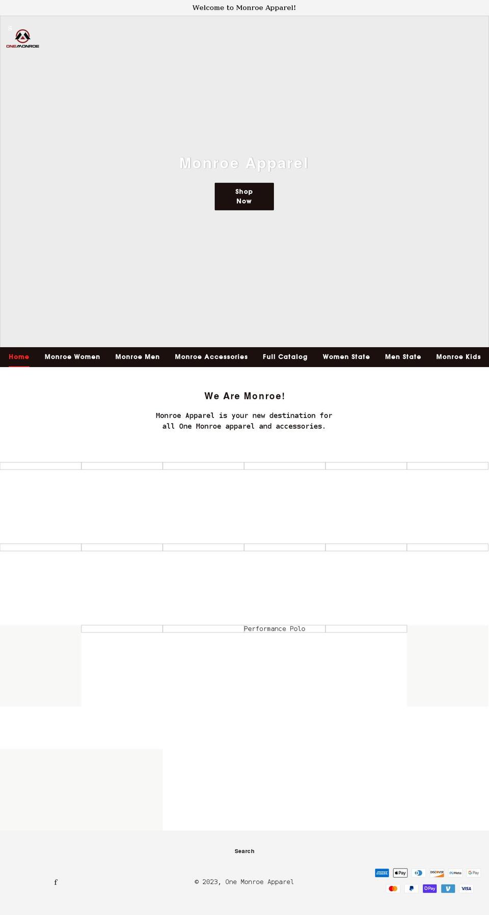 monroeapparel.com shopify website screenshot