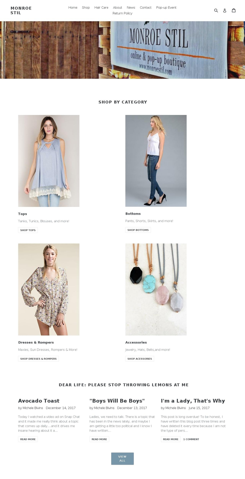 monroestil.com — Shopify storefront screenshot