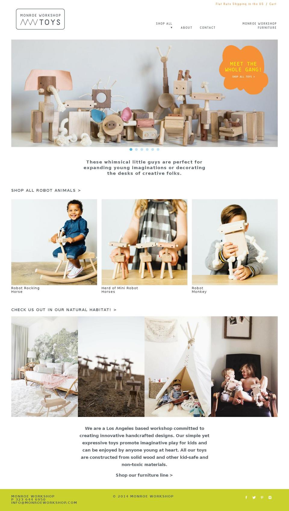 monroeworkshoptoys.com shopify website screenshot