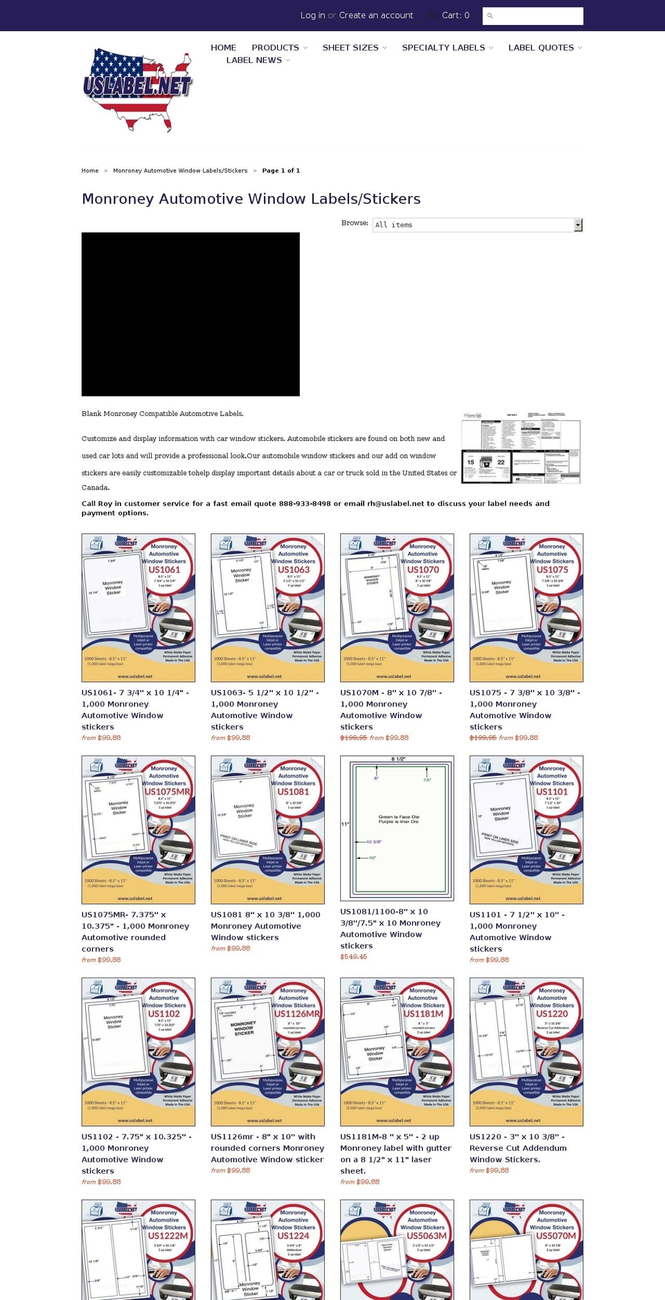 monroneysticker.net shopify website screenshot