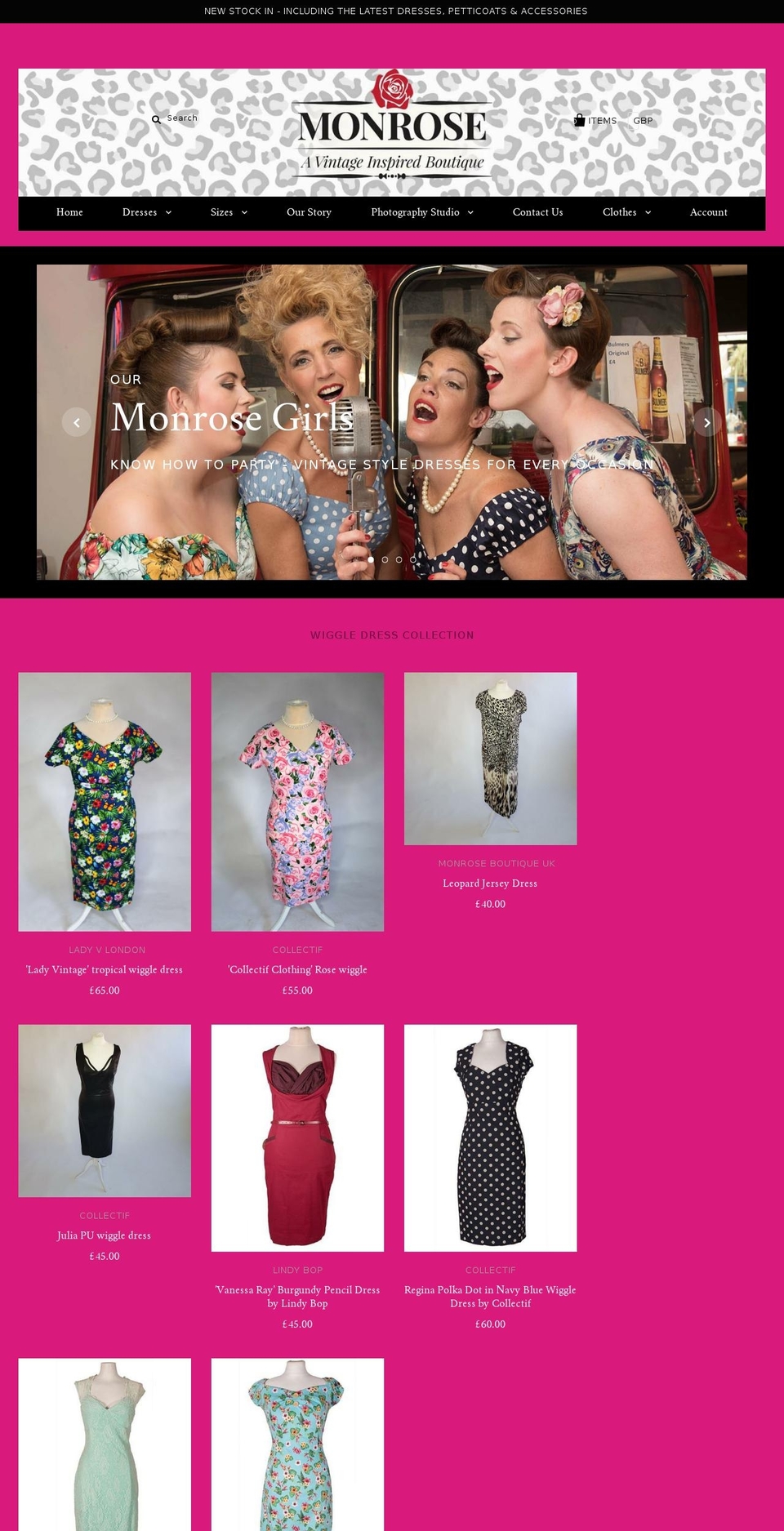 monroseboutiqueuk.com — Shopify storefront screenshot