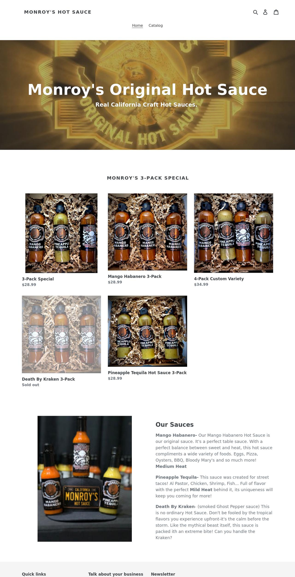 monroysoriginalhotsauce.com shopify website screenshot