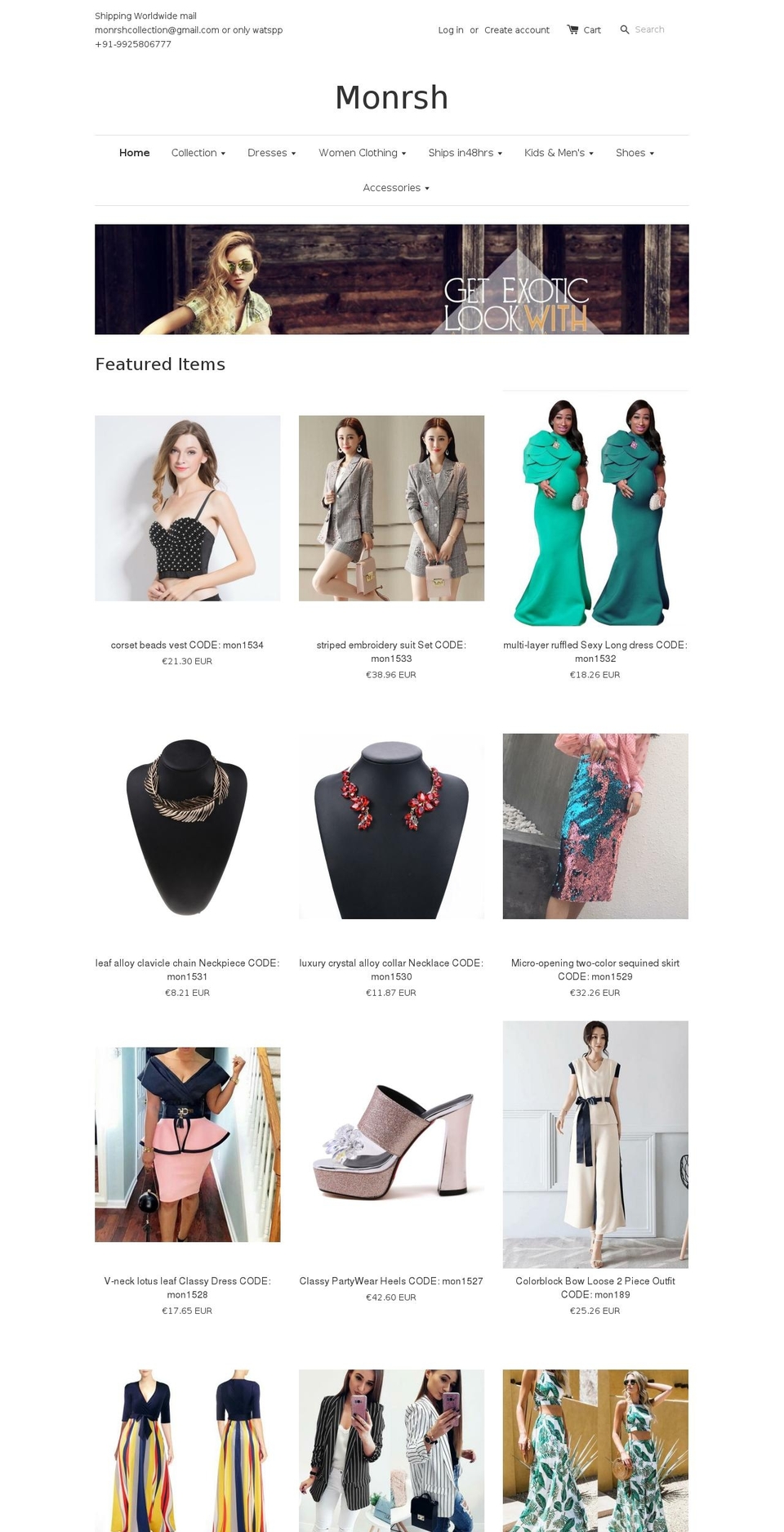 monrsh.com — Shopify storefront screenshot