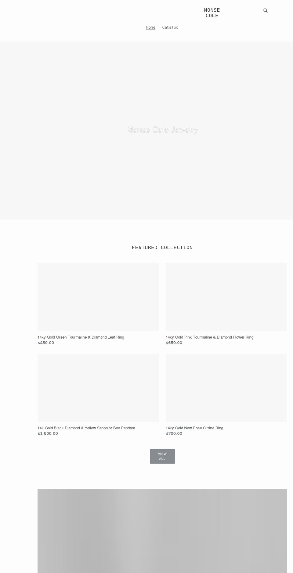 monsecolejewelry.com shopify website screenshot