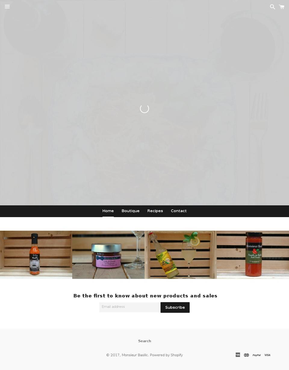 monsieurbasilic.com shopify website screenshot