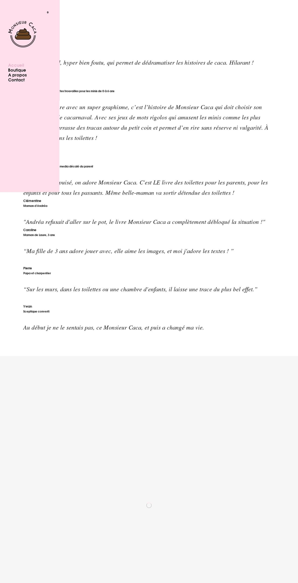 monsieurcaca.com shopify website screenshot