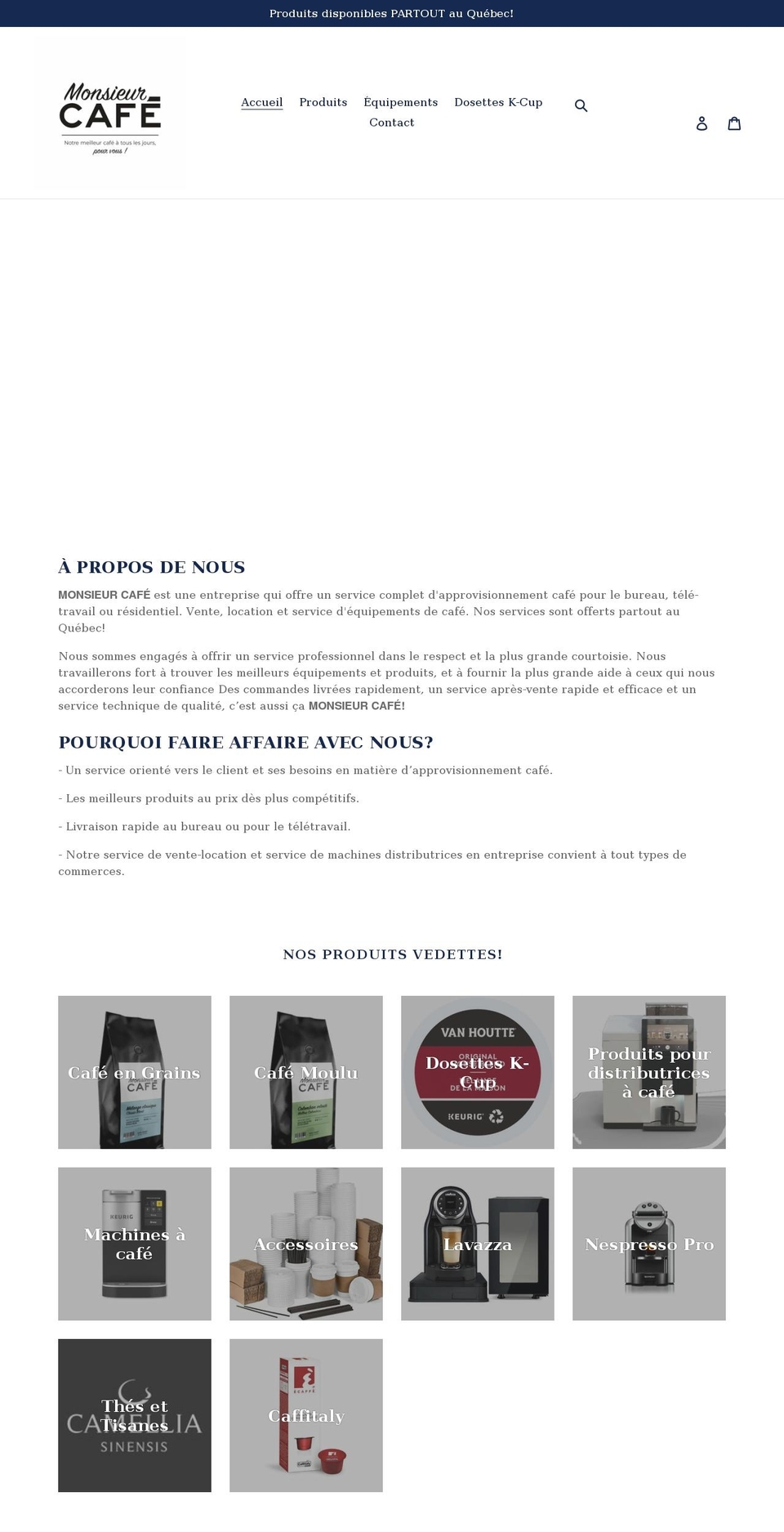 monsieurcafe.ca shopify website screenshot