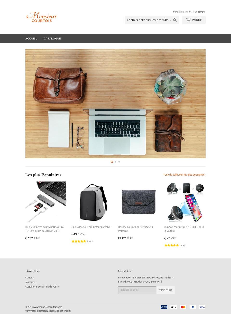 monsieurcourtois.com shopify website screenshot