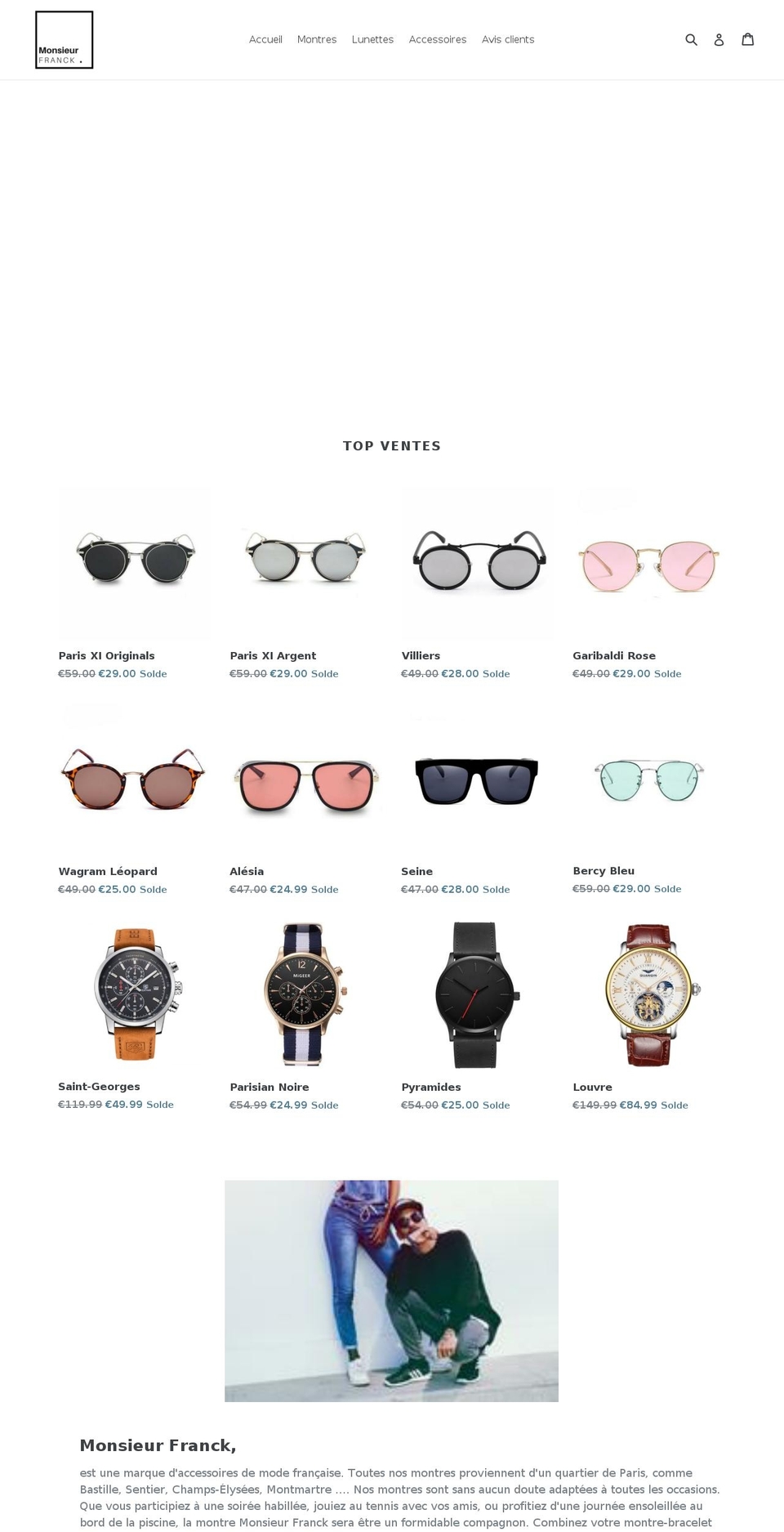 monsieurfranck.com — Shopify storefront screenshot
