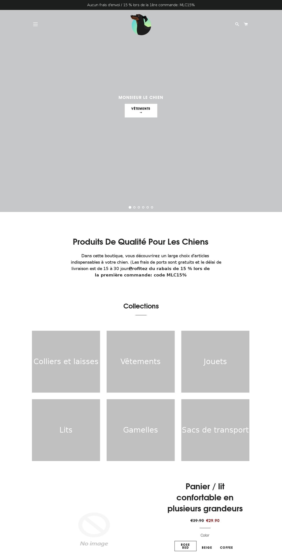 monsieurlechien.com — Shopify storefront screenshot