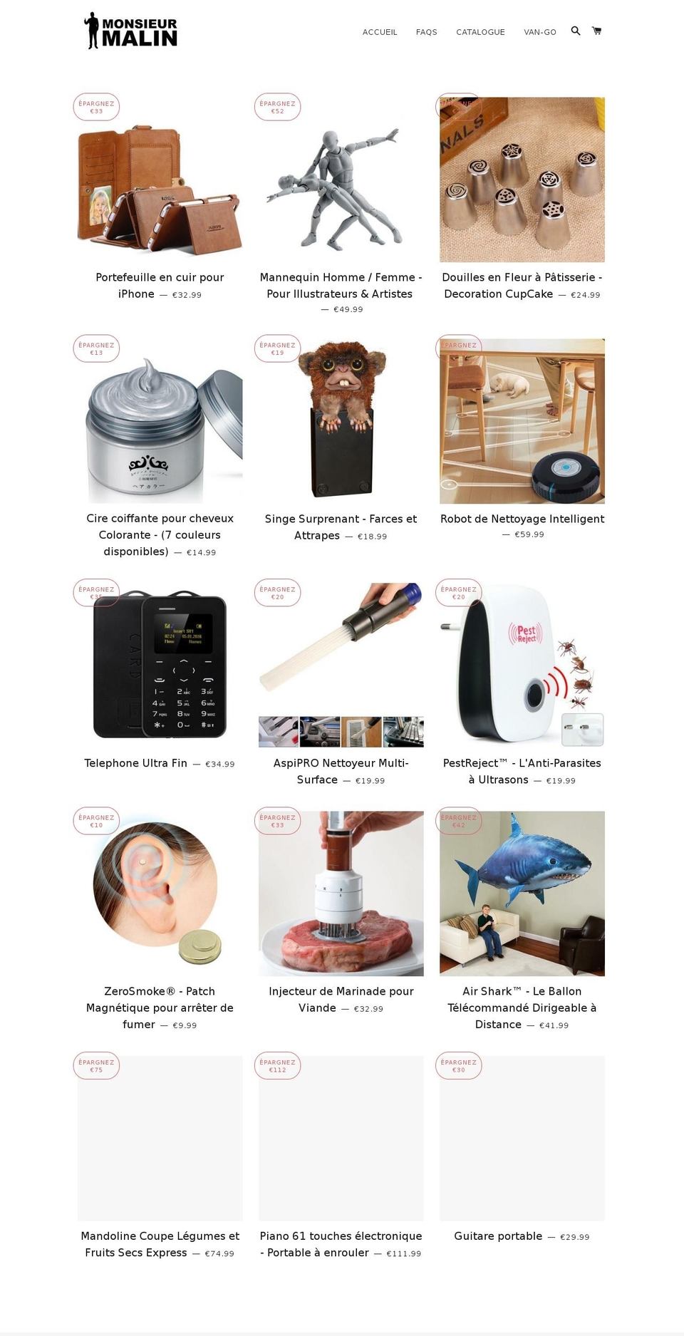 monsieurmalin.com shopify website screenshot