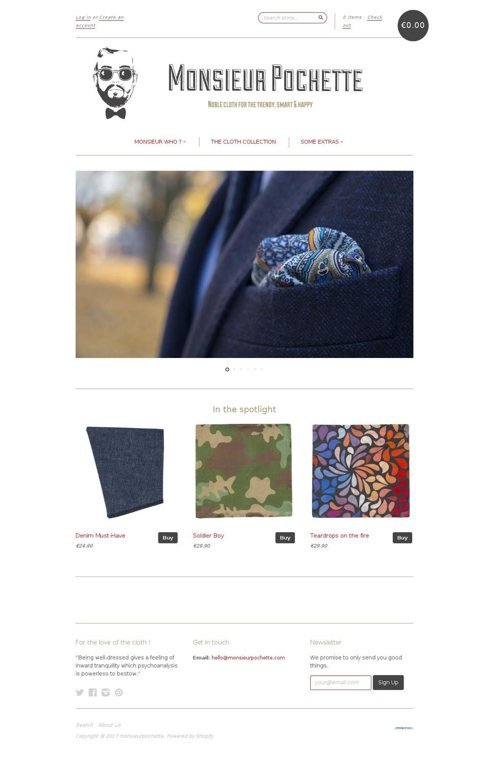 monsieurpochette.com shopify website screenshot