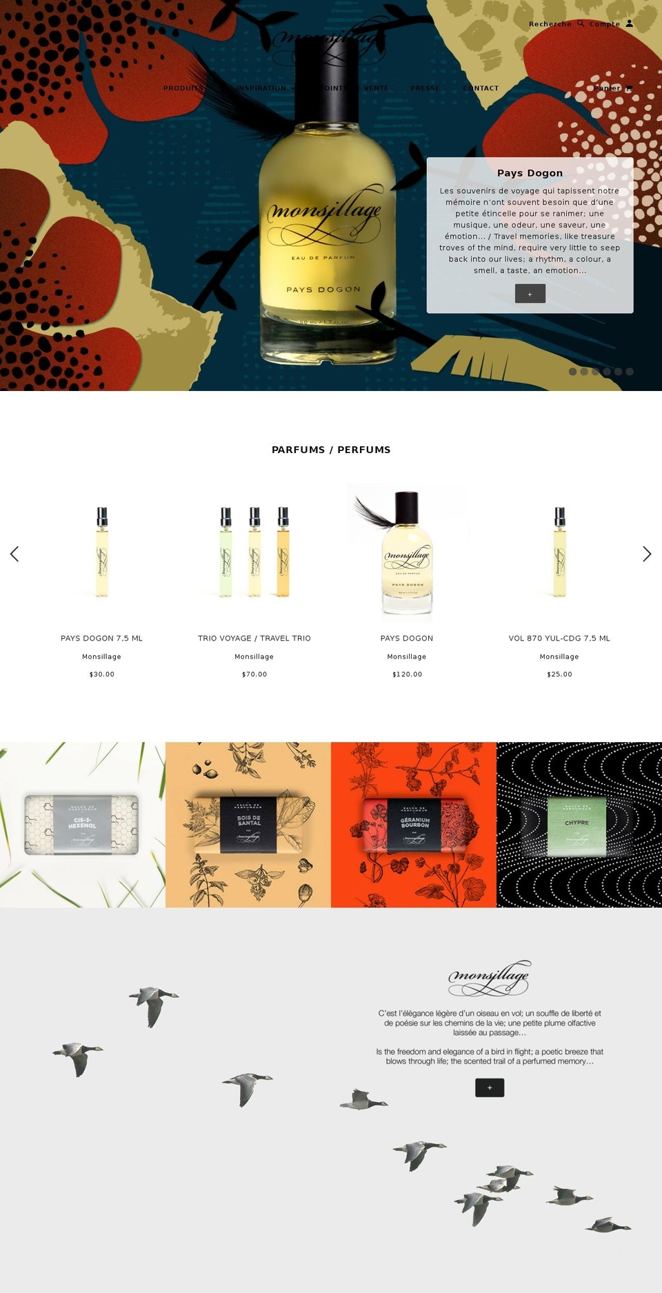 monsillage.com shopify website screenshot