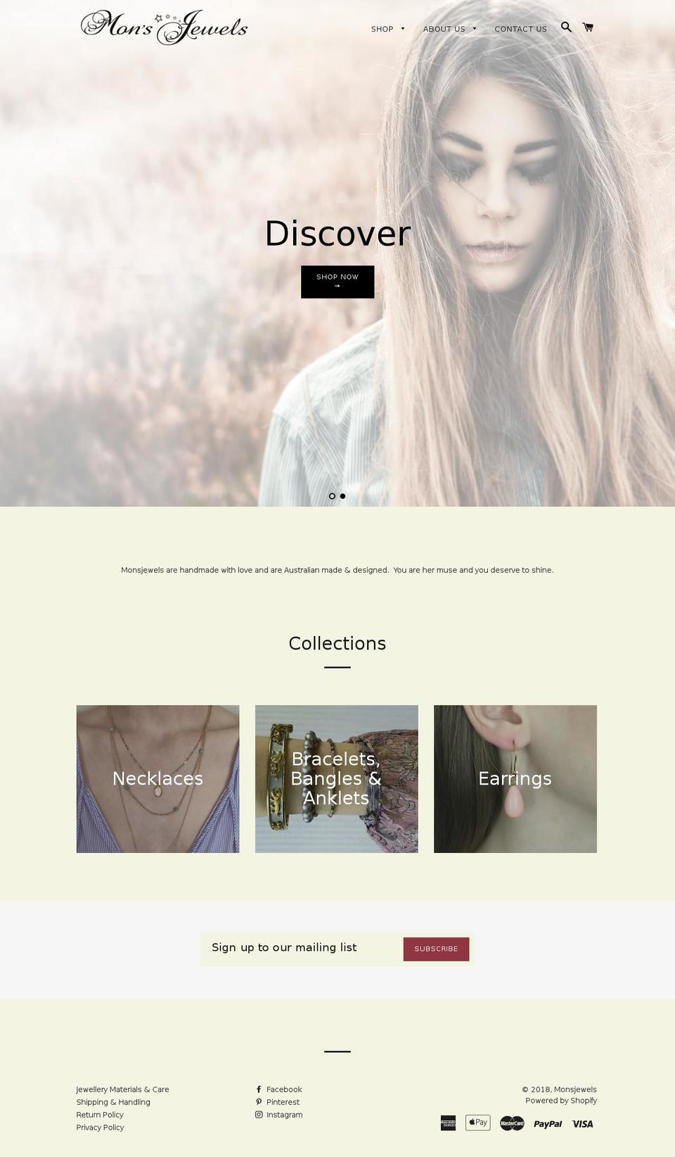 monsjewels.com — Shopify storefront screenshot