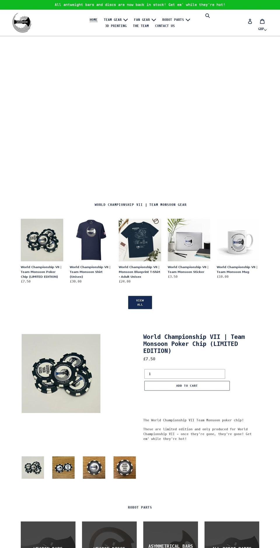 monsoonrobotics.co.uk shopify website screenshot