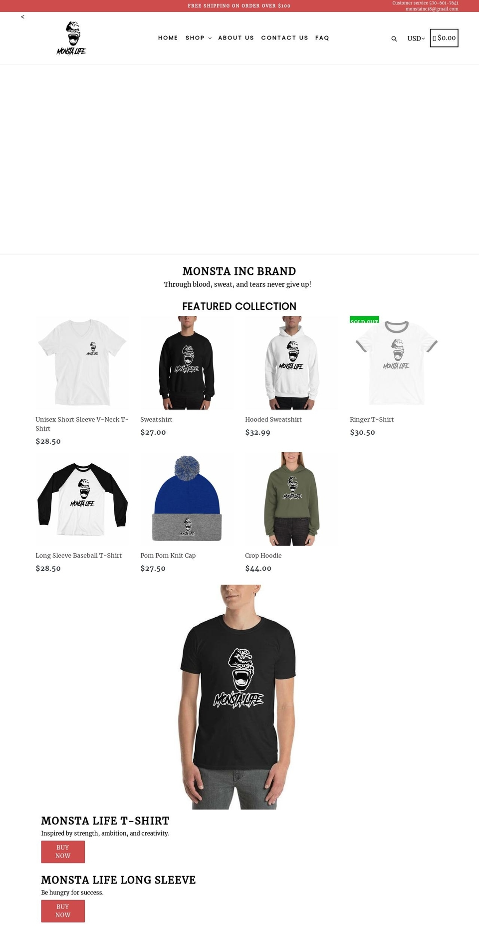 monstalife.com shopify website screenshot
